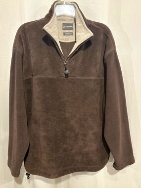 St. John's Bay Brown Quarter-Zip Fleece Pullover